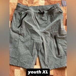 Gray Youth XL Shorts with Zipper Pockets